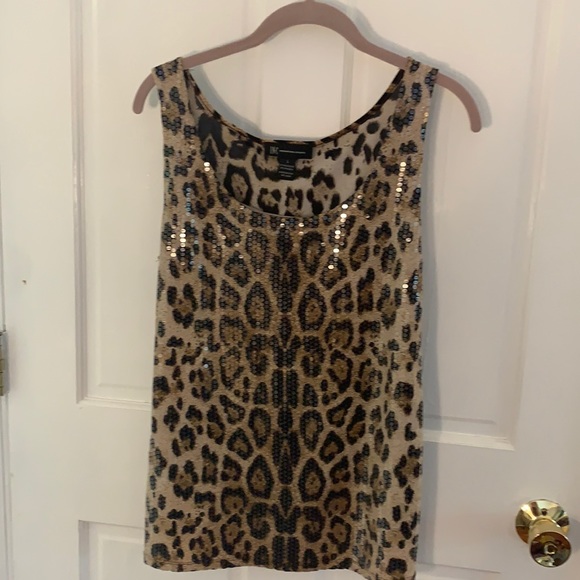 INC International Concepts Tops - Great leopard sequin tank top